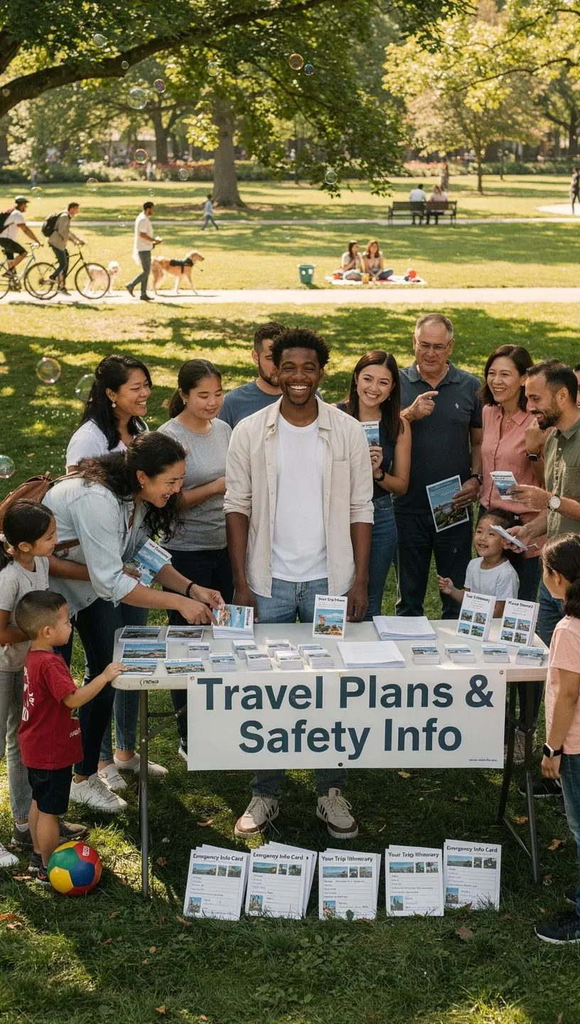 Kawałki papieru z informacjami o lokalnych atrakcjach turystycznych.