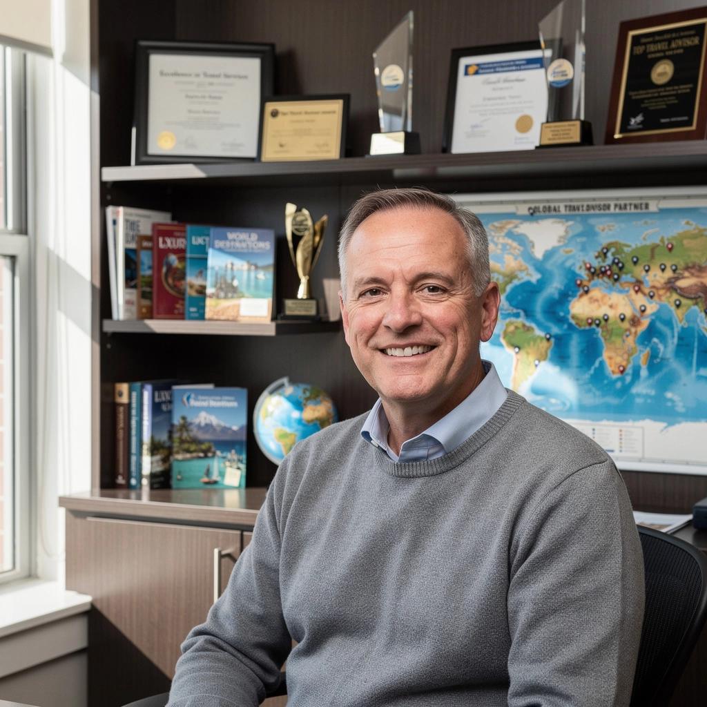 Zielony stół do planowania podróży z mapą i notatkami.